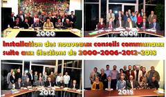Installation des conseils communaux suite aux élections de 2000-2006-2012-2018