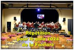 Répétition pour le gala 2024 de la Fanfare